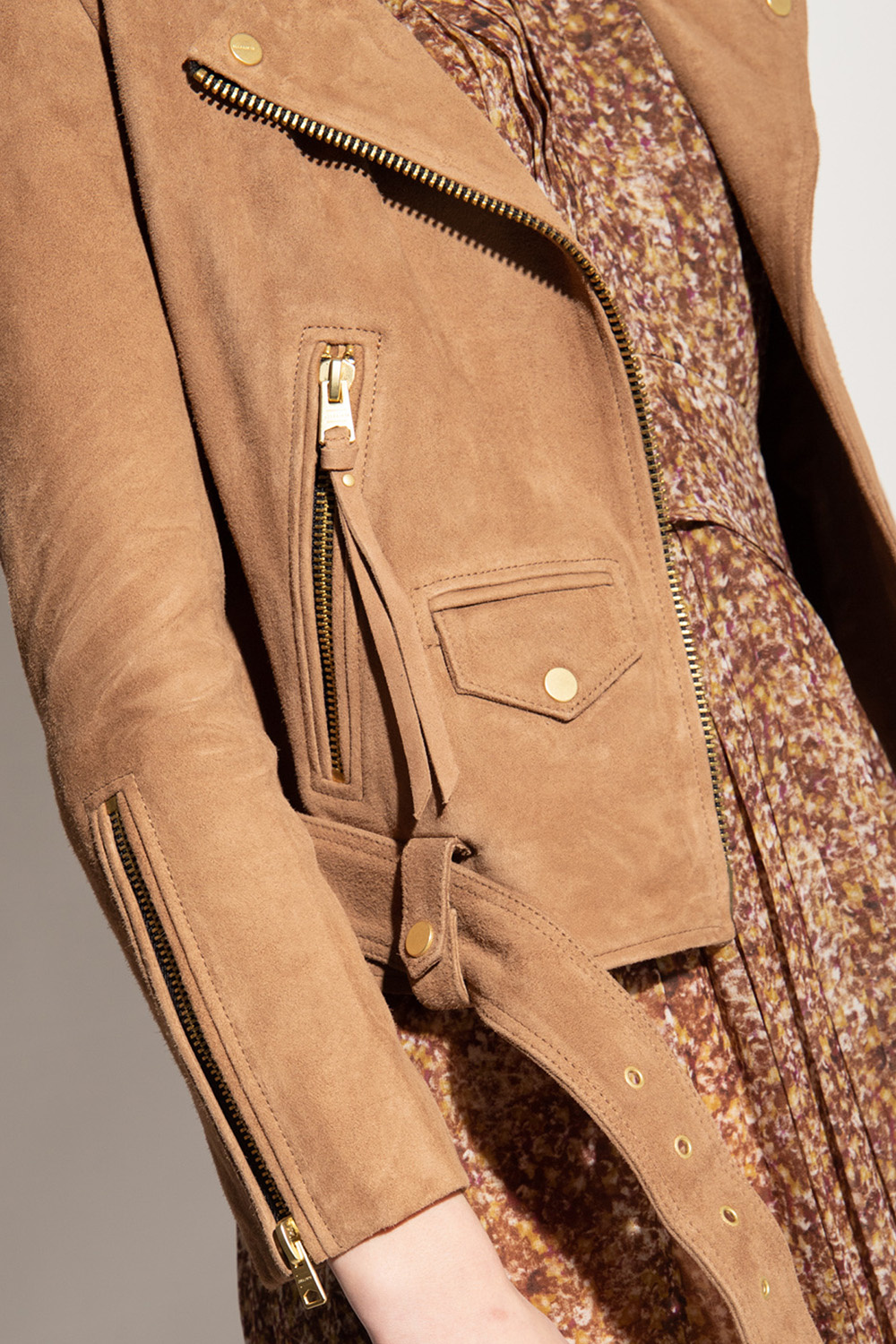 River island tan hot sale suede jacket